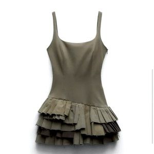 Zara mixed box pleat jumpsuit